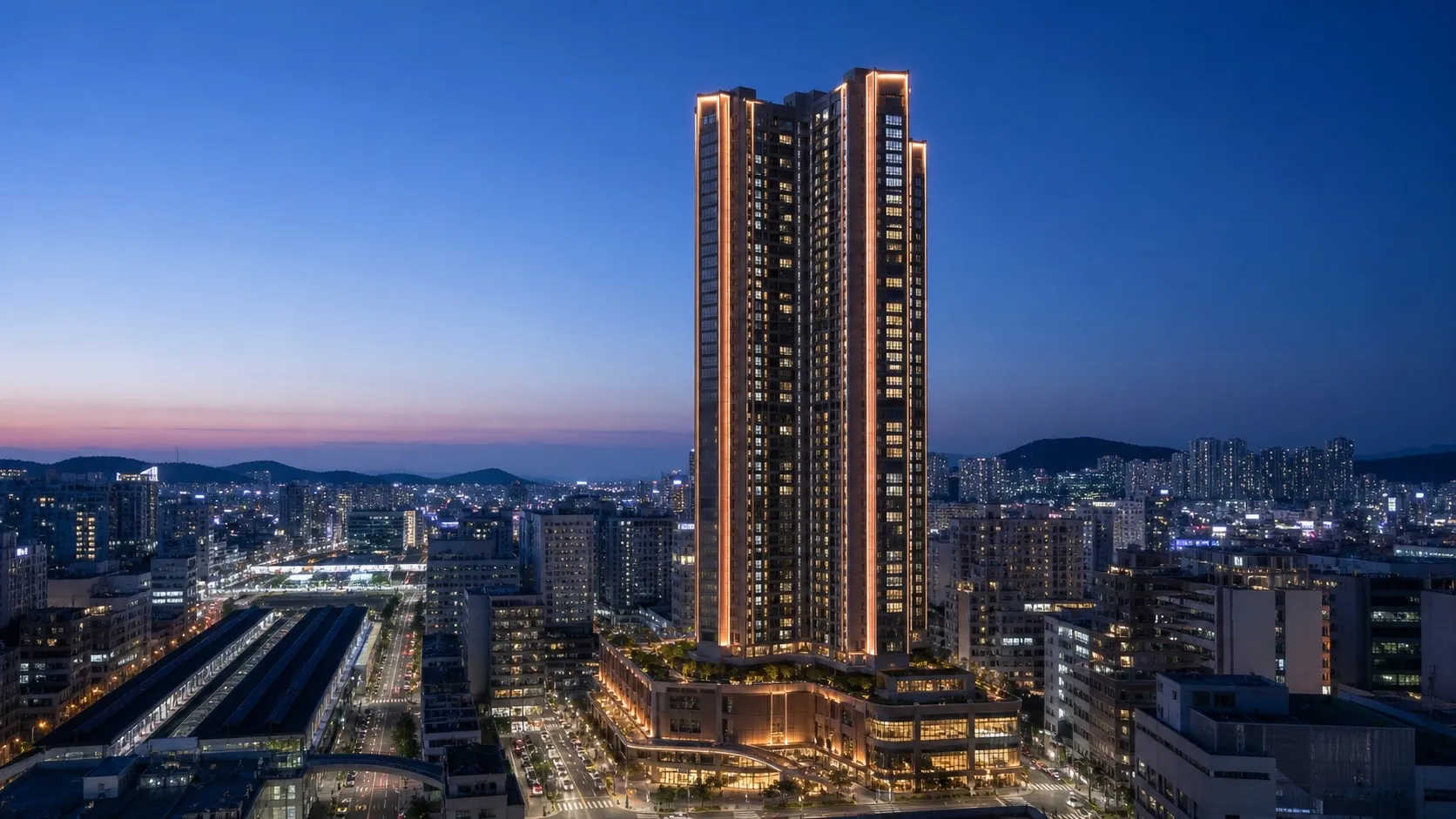 프리미엄 컨템포러리 단지 분양 사이트 히어로 (데모)